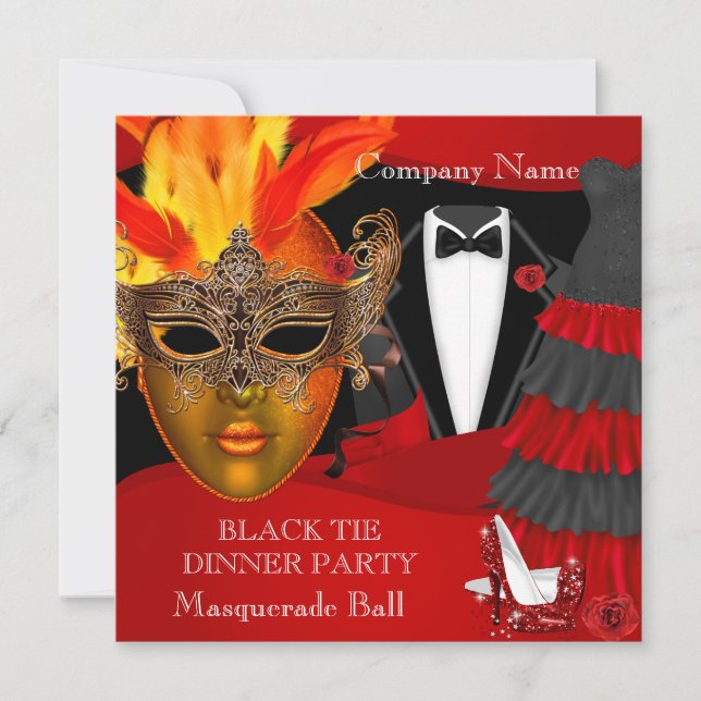 Invitation Bal de masque formel en tenue de soirée (Devant)