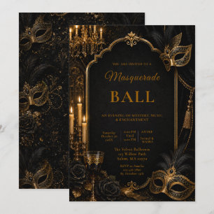 Invitation Bal de masques élégant