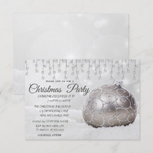 Invitation Bal de Noël blanc, Fête de Noël de compagnie légèr
