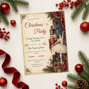 Invitation Bal de Noël de Casse-Noisette Vintage