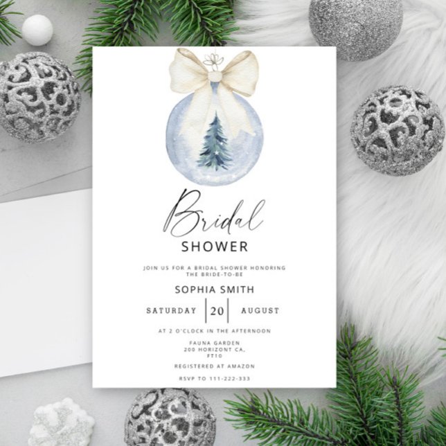 Invitation Bal de Noël hivernal Bouquet de mariage (Créateur téléchargé)