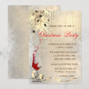 Invitation Bal de Noël, Soirée de Noël de la société Red Wine