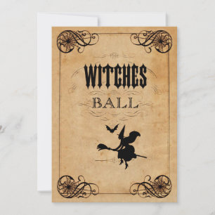Invitation Bal de sorcières vintage 25e anniversaire recto-ve