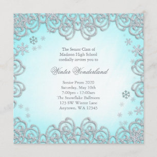 Invitation Bal d'étudiants de flocons de neige de remous du