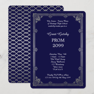 Invitation Bal d'étudiants Supérieur-Junior, grand Gatsby,