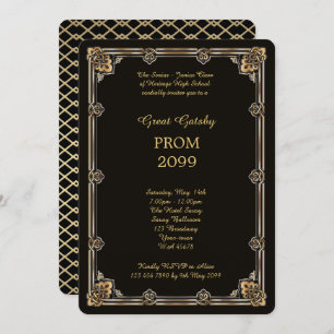 Invitation Bal d'étudiants Supérieur-Junior, grand Gatsby,
