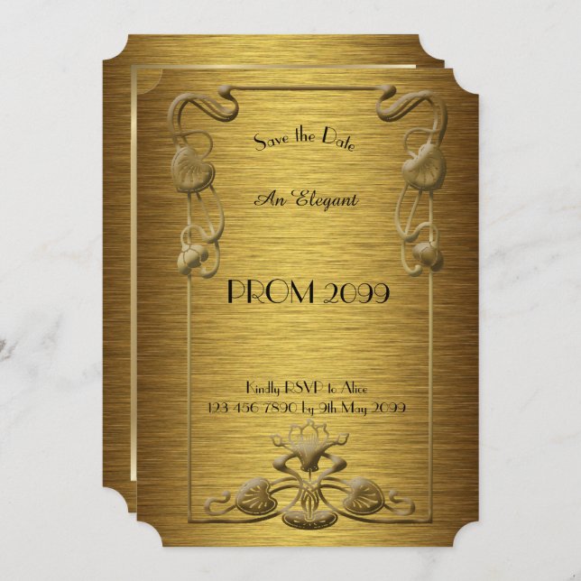 Invitation Bal d'étudiants Supérieur-Junior, or de l'or X, (Devant / Derrière)