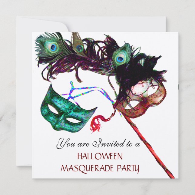 Invitation BAL MASQUÉ D'HALLOWEEN, Or Noir Métallisé (Devant)