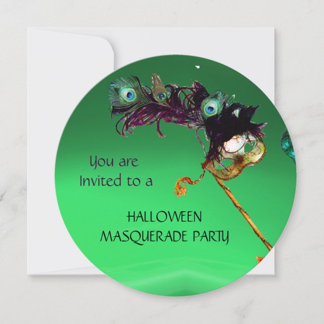 Invitation BAL MASQUÉ ÉMERAUDE, Vert Orange (Devant)