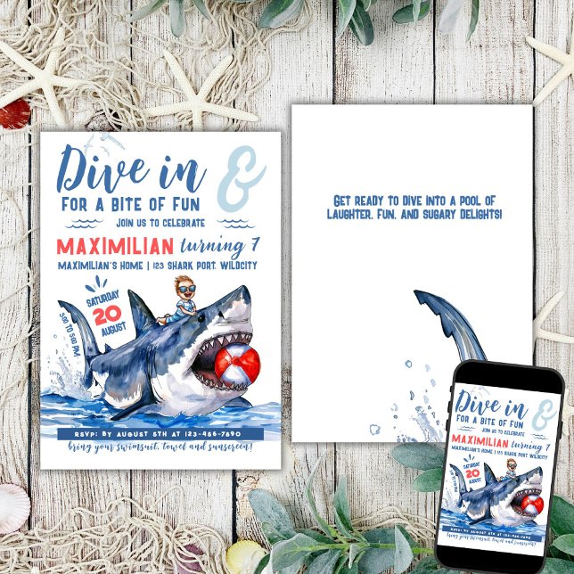 Invitation Balade de requin 2 Pool Party (Créateur téléchargé)