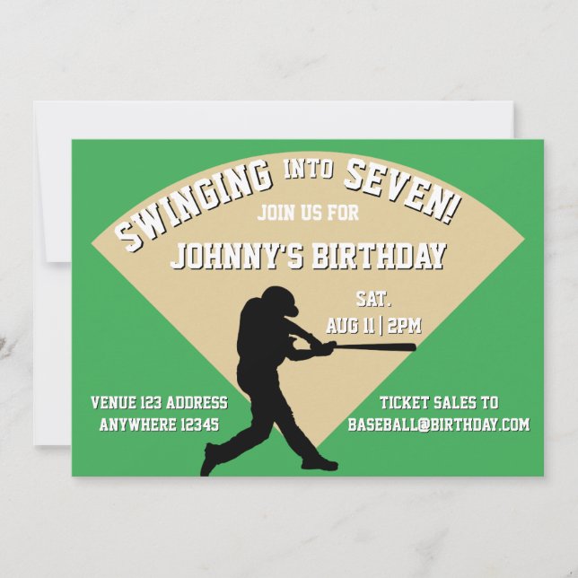 Invitation Balancer dans un anniversaire de baseball (Devant)