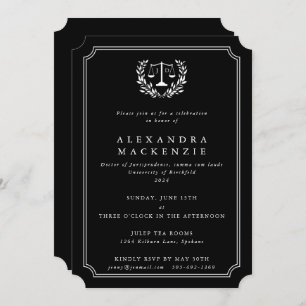 Invitation Balances JD Noir/Blanc + Graduation Wreath Laurel