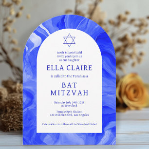 Invitation Balayades en marbre bleu Star David Bar Arch Bat m