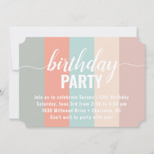 Invitation Balayage couleur terre et boue Anniversaire