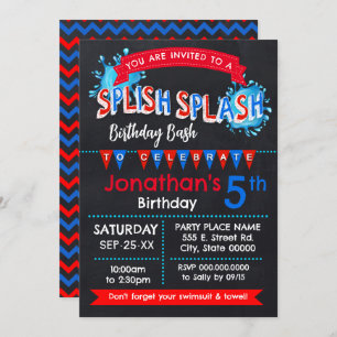 Invitation Balayage scintillant Anniversaire Bassin Rouge Bla