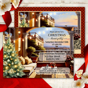Invitation Balcon italien confortable Dîner de Noël