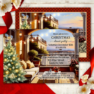 Invitation Balcon italien confortable Dîner de Noël