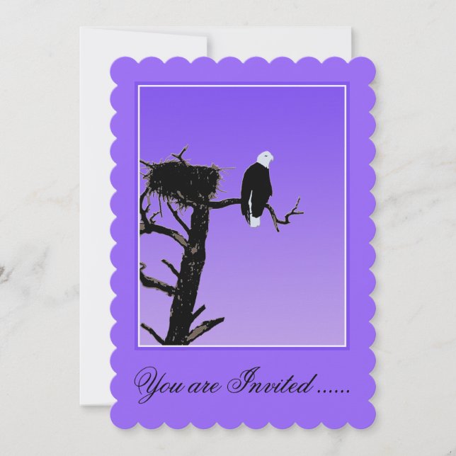 Invitation Bald Eagle at Sunset - Art original de la faune (Devant)