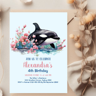 Invitation Baleine aquatique sous la mer Anniversaire