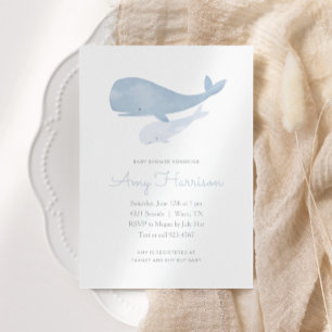 Invitation Baleine aquatique sous le Baby shower marin
