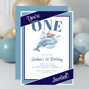 Invitation Baleine bleue 1er anniversaire
