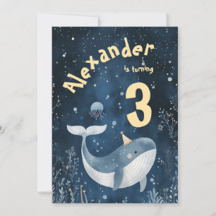 Invitation Baleine d'un Anniversaire de enfant de l'océan