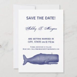 Invitation Baleine stylisée du 19ème siècle de style vintage 
