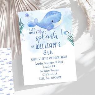 Invitation Baleine Tastic Blue Anniversaire