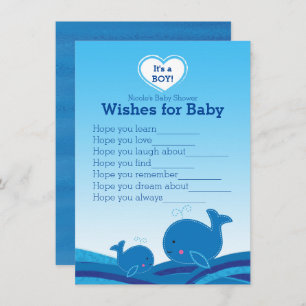 Invitation Baleines bleues Wives for Baby shower Game