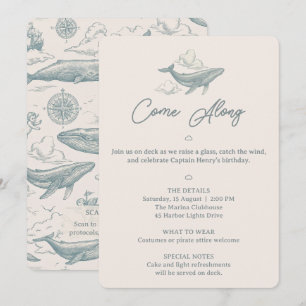 Invitation Baleines dans les Nuages   Anniversaire Voyage Cél