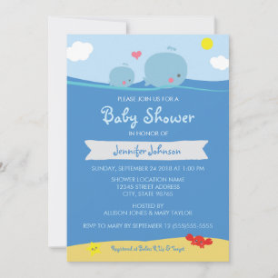 Invitation Baleines sous le Baby shower marin / Saupoudrer l'