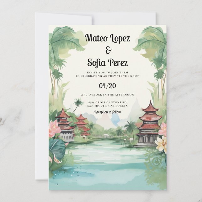Invitation Bali Indonésie Destination Mariage (Devant)