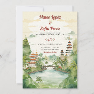 Invitation Bali Indonésie Paysage Destination Mariage