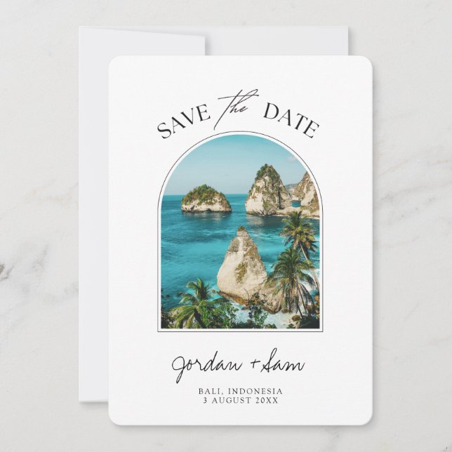 Invitation Bali Mariage Indonésie Bali Photo Save the Date (Devant)