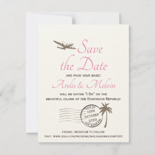 Invitation Balise de bagage de destination vintage Enregistre