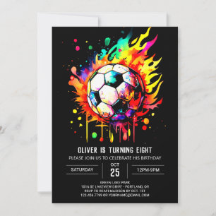 Invitation Ball Cute en ligne soccer Anniversaire