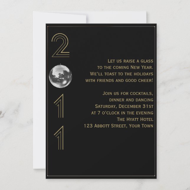 Invitation Ball Drop 2011 Nouvel An Eve (Devant)
