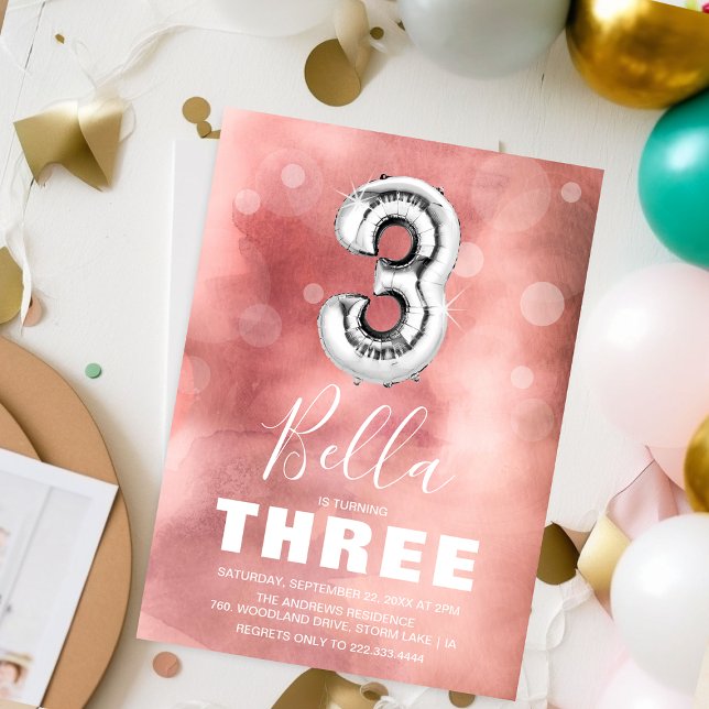 Invitation Balle d'argent du troisième anniversaire | Parti r (Créateur téléchargé)