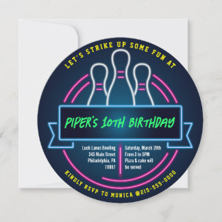 Invitation BALLE DE BOWLING TOUR Anniversaire fête
