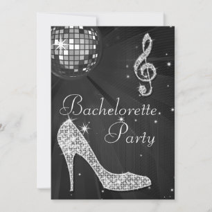 Invitation Balle de disco et talons scintillants Enterrement