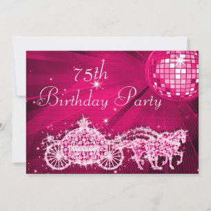 Invitation Balle de disco, Princesse Coach & Chevaux 75e Anni