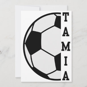 Invitation Balle de football personnalisée avec nom de qualit