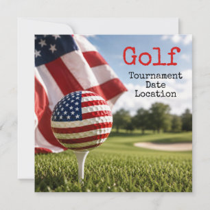 Invitation Balle de golf avec tournoi de golf du drapeau amér