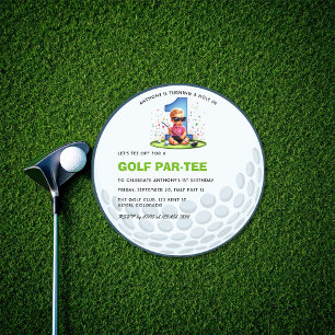 Invitation Balle de golf ronde "Trou en un" 1er anniversaire