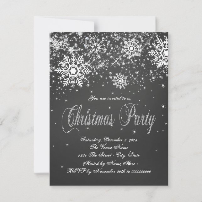 Invitation Balle de neige rustique Fête de Noël d'entreprise (Devant)