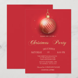 Invitation Balle de Noël élégante Fête de Noël de l'entrepris