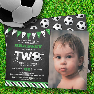 Invitation Balle de soccer étoile 2e anniversaire Photo