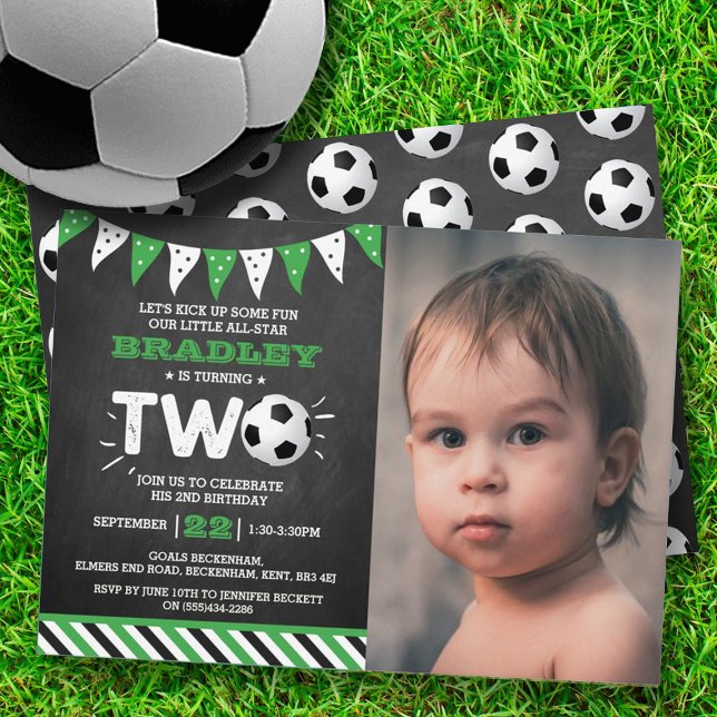 Invitation Balle de soccer étoile 2e anniversaire Photo (Créateur téléchargé)