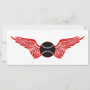 Invitation balle de tennis ailée