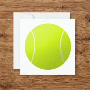 Invitation Balle de Tennis Carrée de Fête Texte Personnalisé